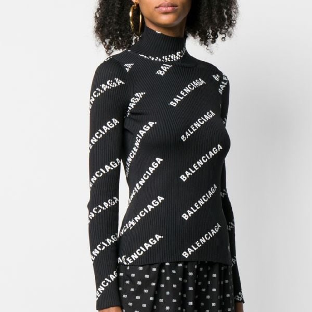 Balenciaga Open Back Turtleneck Sweater